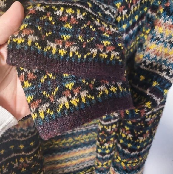 Ruff Hewn wool mohair blend boho neutral colored cardigan size Lg - Picture 11 of 13